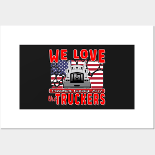 SUPPORT TRUCKERS - USA TRUCKERS FOR FREEDOM CONVOY USA FLAG - FREEDOM CONVOY 2022 Posters and Art